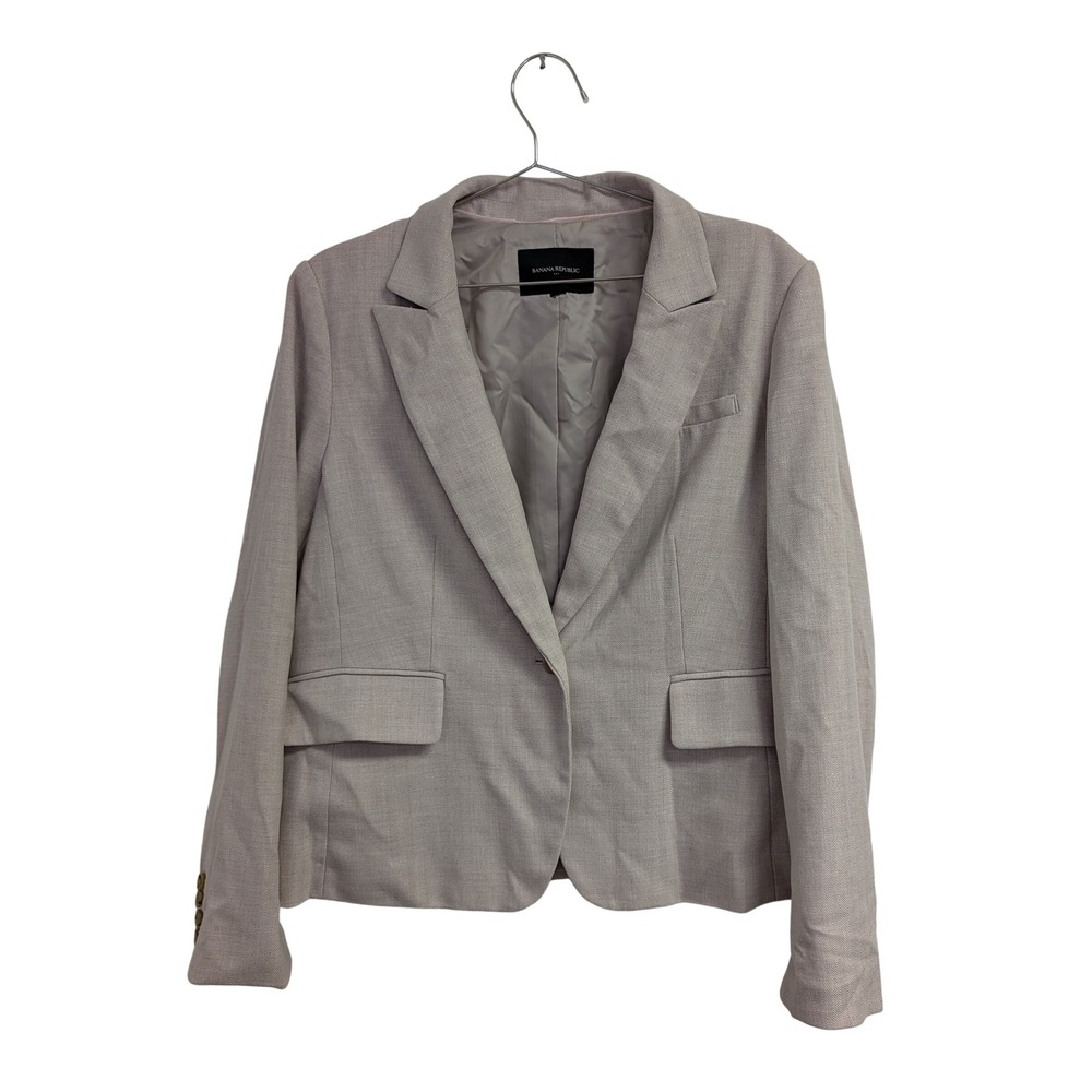 Banana Republic‎ Slim Fit Blazer Tailored Notch Collar Career Wear Blush Pink 12
